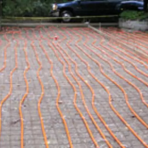 A radiant heated driveway for snow melting.