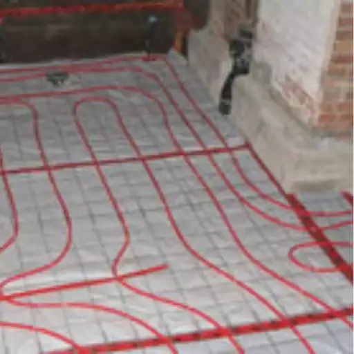 A radiant floor heating system is being installed in a house.